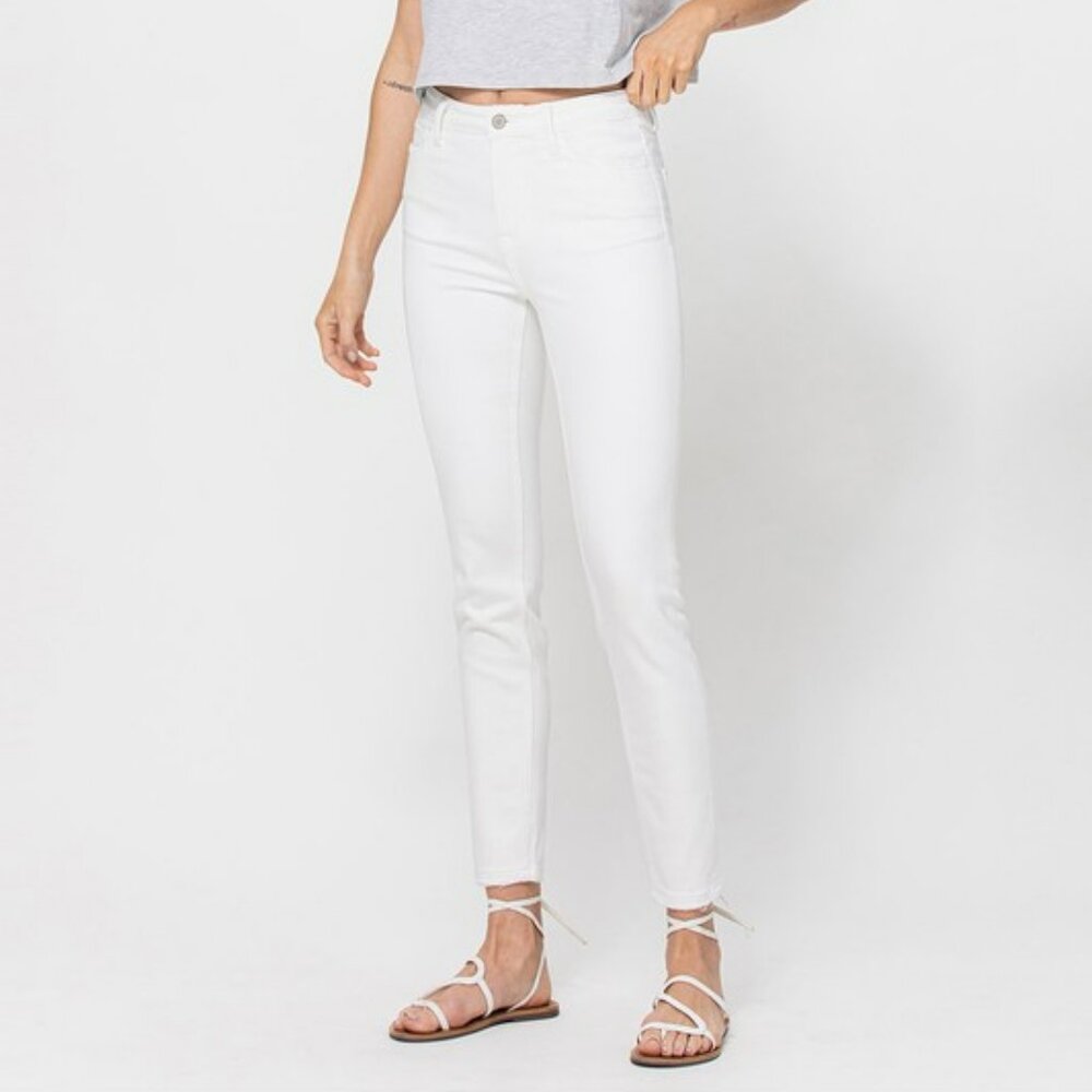 HIGH RISE SKINNY ANKLE LENGTH JEANS  (VINTAGE WHITE)